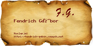 Fendrich Gábor névjegykártya